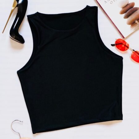 Blusa Cropped Suplex Basic Regata Feminino Nadador Top Casual