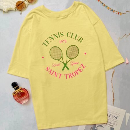 T-shirt Estampada Morango Tennis Club Camiseta Feminina Street Style Basic
